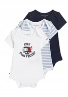 Body dla niemowląt - TOMMY HILFIGER ZESTAW BAWEŁNIANYCH BODY NA KRÓTKI RĘKAW 3 PAK 86 I1B - miniaturka - grafika 1