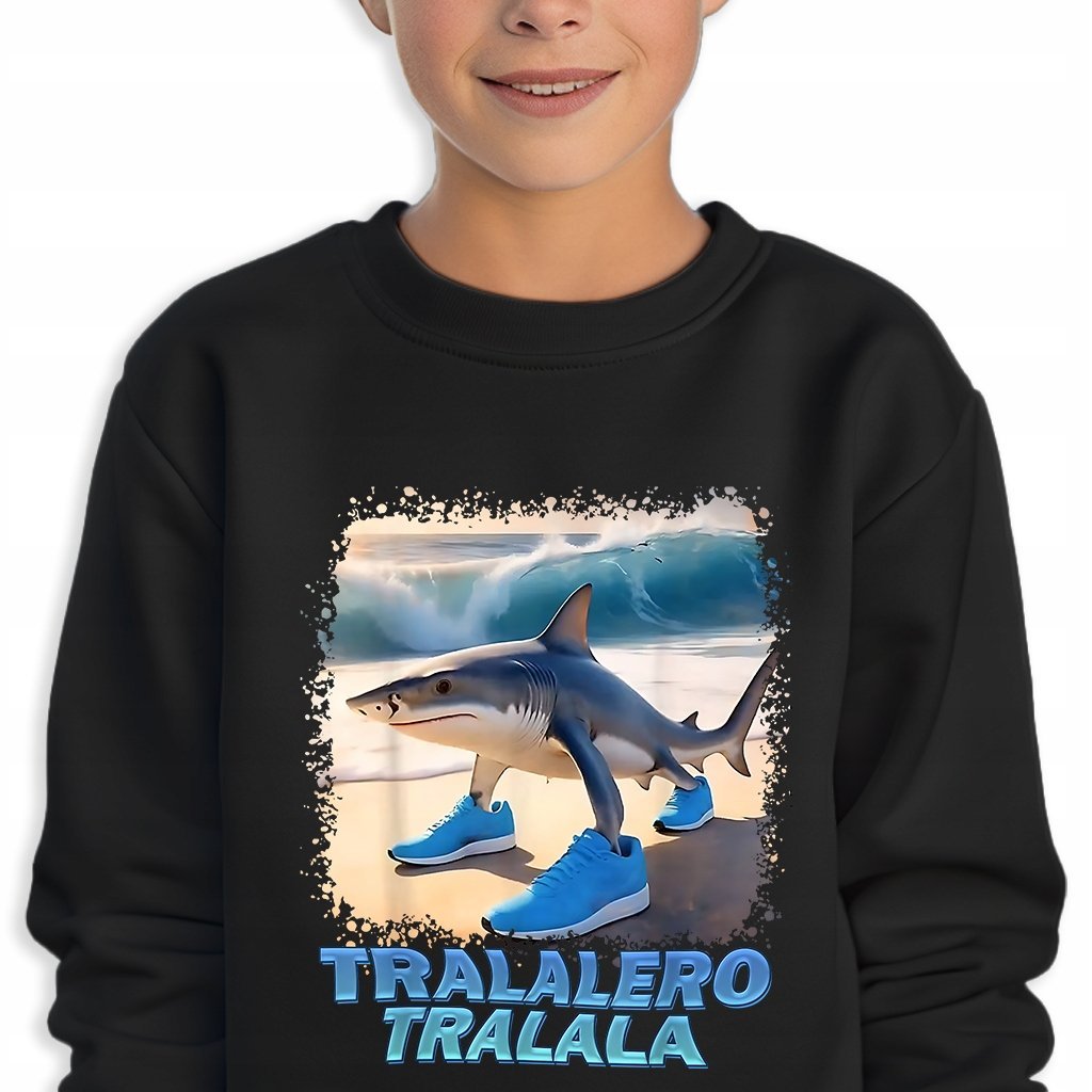 BLUZA Dziecięca Czarna Prezent Na Święta BRAINROT TRALALELO TRALALA 152cm