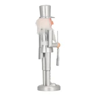 Dziadek do orzechów srebrny w kapeluszu - Ozdoby bożonarodzeniowe - miniaturka - grafika 5