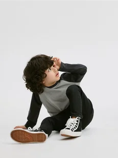 Reserved - Bawełniany longsleeve - ciemnoszary - Bluzki dla niemowląt - miniaturka - grafika 1