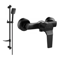 Baterie umywalkowe - Mexen Caro DF62 bateria prysznicowa z zestawem prysznicowym, czarna - miniaturka - grafika 1