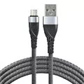 Kabel przewód pleciony USB - micro USB everActive CBB-2MG 200cm z obsługą szybkiego ładowania do 2,4A szary - Kable USB - miniaturka - grafika 1