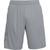 Spodenki męskie - Męskie Spodenki UNDER ARMOUR UA TECH GRAPHIC SHORT 1306443-035 – Szary - miniaturka - grafika 1