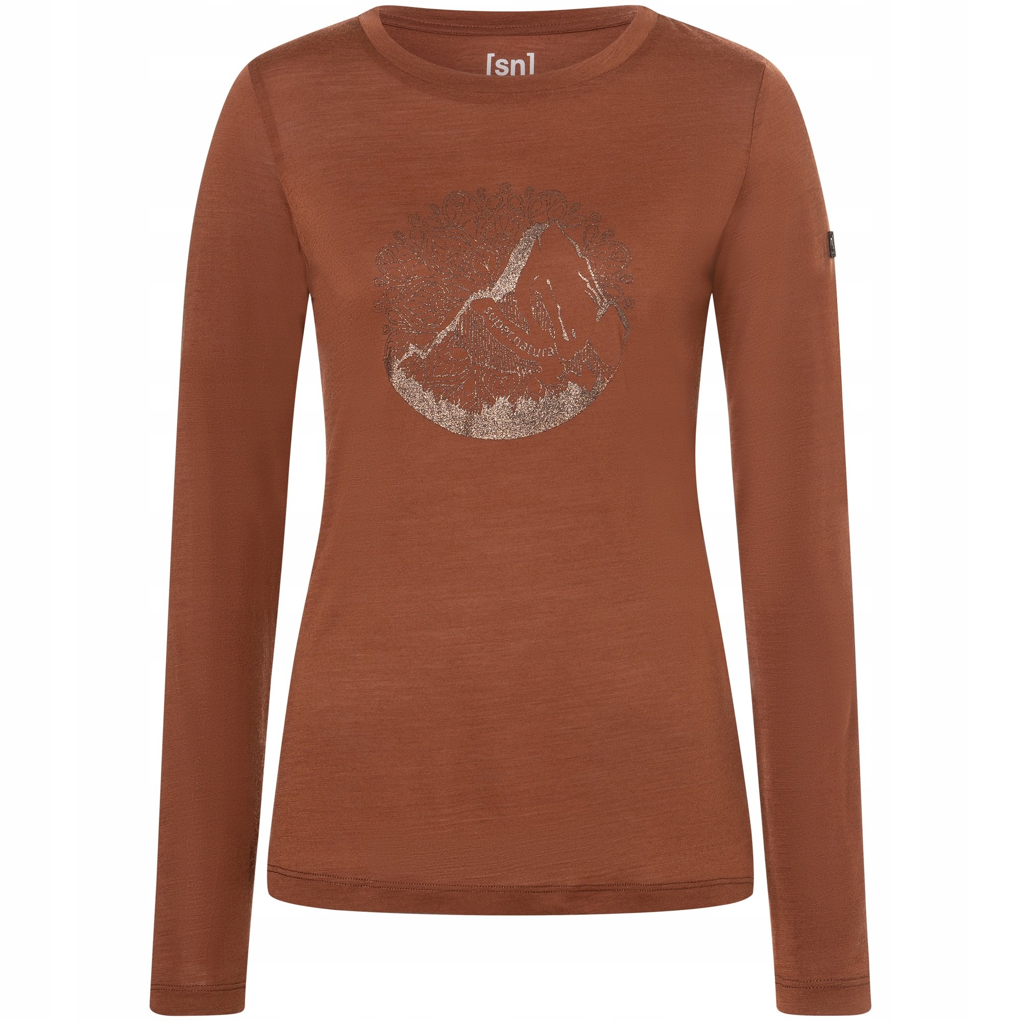 Koszulka damska longsleeve Super.natural W Mountain Mandala Tree Ls brąz M