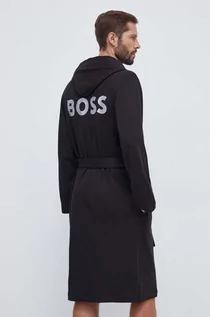 Szlafroki męskie - BOSS szlafrok bawełniany kolor czarny - Boss - grafika 1