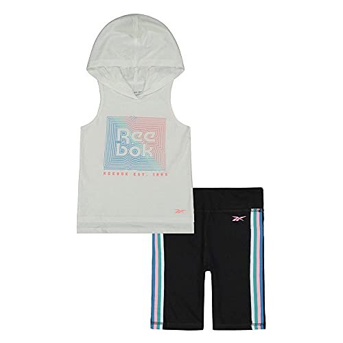 Reebok Tod Hood Top Y Short Sports Set dla dziewczynek, chłopców, zestaw sportowy, C23921RGI, biały, 2 lata