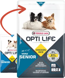 VERSELE-LAGA Opti Life Senior Mini 7,5kg - z kurczakiem - dla małych ras w wieku powyżej 7 lat + niespodzianka dla psa GRATIS! - Sucha karma dla psów - miniaturka - grafika 3