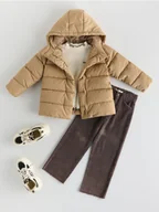 Kurtki i płaszcze dla dziewczynek - Reserved - Wodoodporna kurtka z kapturem - beżowy - miniaturka - grafika 1