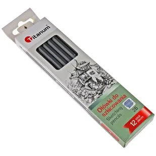 Ołówki do szkicowania 2B 12szt - Titanum - Przybory szkolne - miniaturka - grafika 1