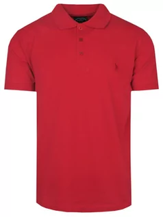 Koszulki męskie - Koszulka POLO Czerwona, Casualowa, Krótki Rękaw, Jednokolorowa -EXPOMAN - Expoman - grafika 1