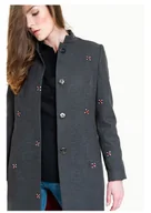 Płaszcze damskie - Wyszywany płaszcz wełniany - miniaturka - grafika 1