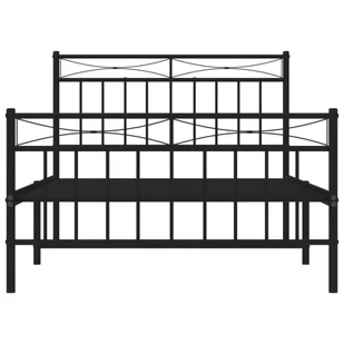 Metalowa rama łóżka z wezgłowiem i zanóżkiem, czarna, 100x200cm Lumarko! - Łóżka - miniaturka - grafika 6