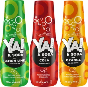 Syrop YA!&SODA cola classic 500ml + Syrop YA!&SODA cytrynowo-limetkowy classic 500ml + Syrop YA!&SODA pomarańcza classic 500ml - Syropy i koncentraty owocowe - miniaturka - grafika 1