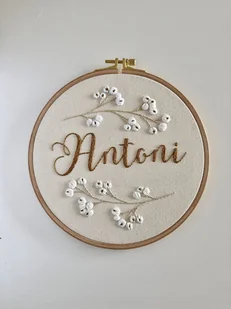 Tamborek haftowany- COTTON BLOOM - Pamiątka Chrztu Świętego - miniaturka - grafika 1