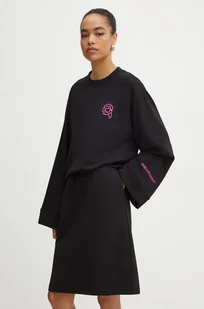 Karl Lagerfeld sukienka bawełniana kolor czarny mini oversize 246W1311 - Sukienki - miniaturka - grafika 1