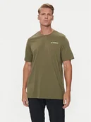 Odzież trekkingowa męska - adidas Koszulka techniczna Terrex Graphic MTN 2.0 IM8353 Zielony Regular Fit - miniaturka - grafika 1