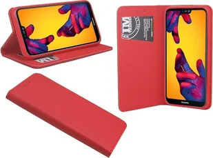 Huawei P20 Lite etui na telefon z klapką etui ochronne na smartfon czerwony - Etui i futerały do telefonów - miniaturka - grafika 1