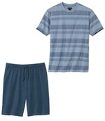 Piżamy męskie - Dwukolorowa, bawełniana piżama z mikrowzorami Mężczyzna Atlas For Men - Kolor : Granatowy - Rozmiar : M - miniaturka - grafika 1