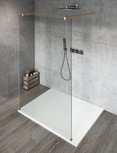 GELCO Kabina prysznicowa przyścienna VARIO GOLD WALK IN 140x200 szkło przezroczyste z powłoką Coated Glass GX1214GX2216 - Kabiny prysznicowe - miniaturka - grafika 1