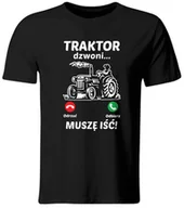 Koszulki męskie - Koszulka Traktor Dzwoni, Muszę Iść. Śmieszny Prezent dla Rolnika, roz. L - miniaturka - grafika 1