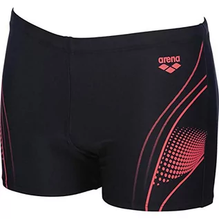 Kąpielówki męskie - Arena SPODENKI MĘSKIE FAIRNESS SHORT BLACK-FLUO RED, KOLOR: BLACK, FASON: BOKSERKI, MATERIAŁ: POLIESTER/LYCRA, ROZMIAR STROJU TRENINGOWEGO: D4 - grafika 1