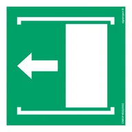 Systemy ekspozycyjne i znaki informacyjne - AE034 PRZESUNĄĆ W LEWO ABY OTWORZYĆ, FS - FOLIA SAMOPRZYLEPNA FOTOLUMINESCENCYJNA; (350X350MM) - miniaturka - grafika 1