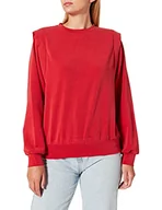 Koszulki i topy damskie - Taifun Damska bluza podkreślająca ramiona, długi rękaw, koszulka z długim rękawem, okrągły dekolt, jednokolorowa, czerwony (Electric Red), 46 - miniaturka - grafika 1