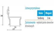 Akcesoria do armatury i ceramiki - Profil WC 01L przymykowy (gr. płyty 18 mm ) -3m aluminium anoda - miniaturka - grafika 1