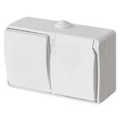 Gniazdka elektryczne - Gniazdo EMOS A1397.5 + wyłącznik schodowy Biały - miniaturka - grafika 1