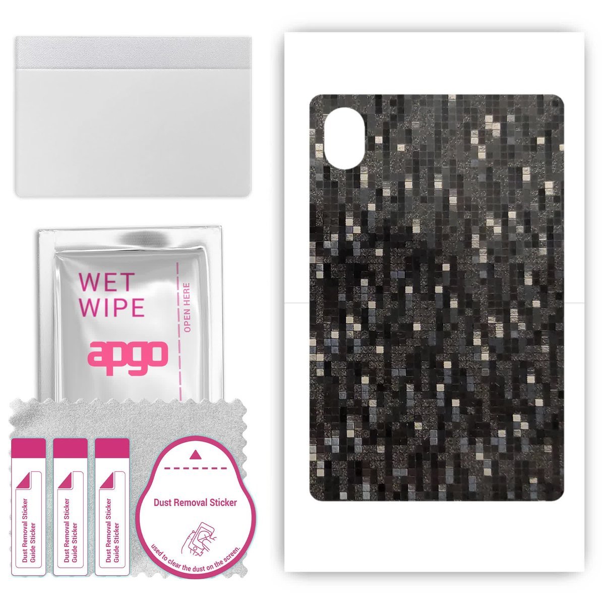 Folia naklejka skórka strukturalna na TYŁ do Honor Pad X8a - Carbon Pixel Czarny - apgo SKINS