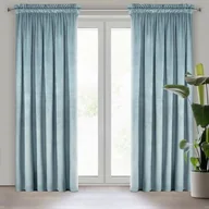 Zasłony - Zasłona na taśmie marszczącej ROSA 140 x 270 cm turkusowy - miniaturka - grafika 1