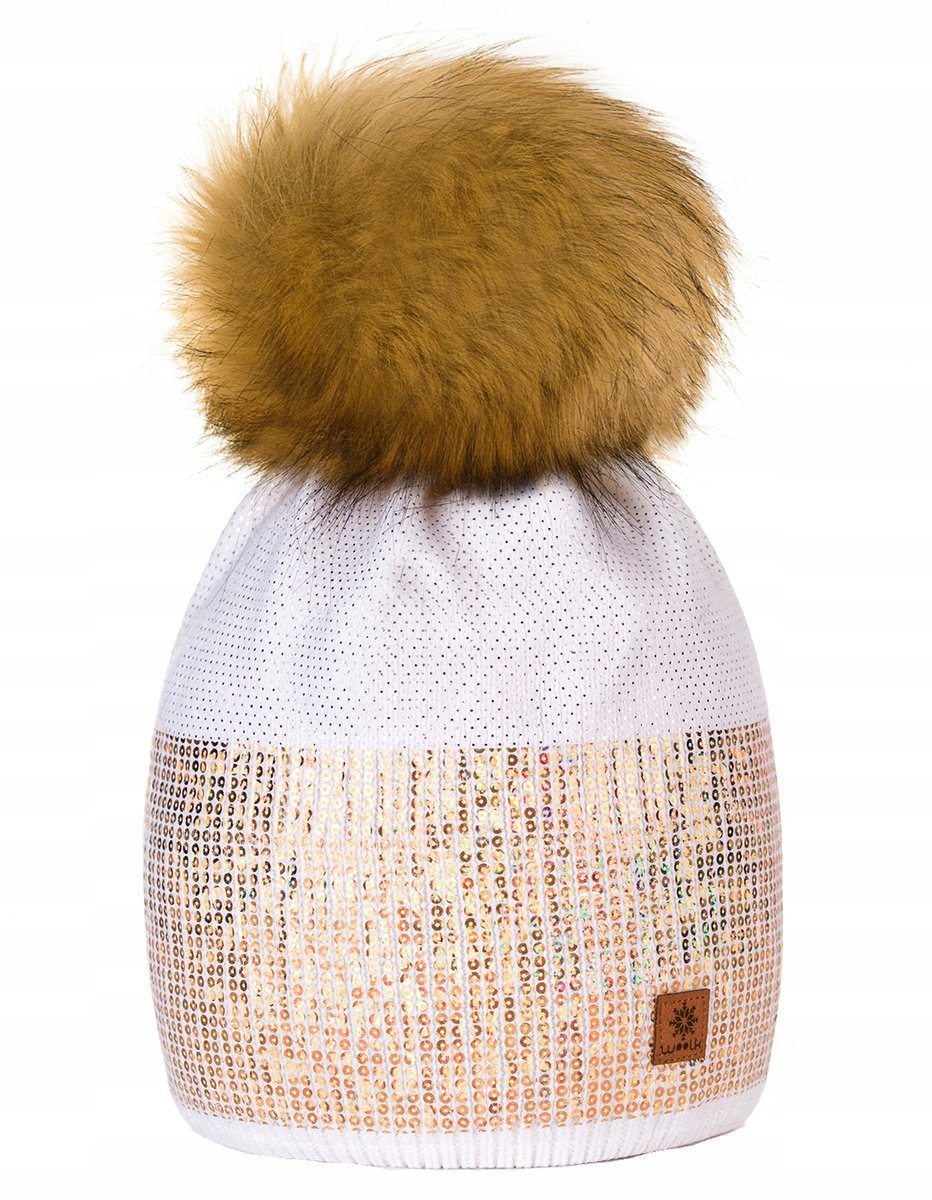 Zimowa CZAPKA CIEPŁA pompon i polar Woolk Montana