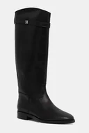 Kozaki damskie - Steve Madden kozaki skórzane Novi damskie kolor czarny na płaskim obcasie 11004728 - miniaturka - grafika 1