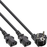 Kable miedziane - InLine 16657F kabel sieciowy, 1x wtyczka ze stykiem ochronnym do 2x wtyczki IEC 5m - miniaturka - grafika 1
