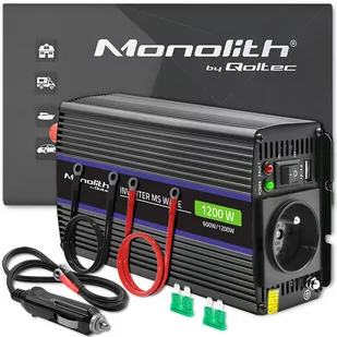 Qoltec Monolith 1200 MS Wave 12V na 230V 600/1200W USB - Przetwornice samochodowe - miniaturka - grafika 1