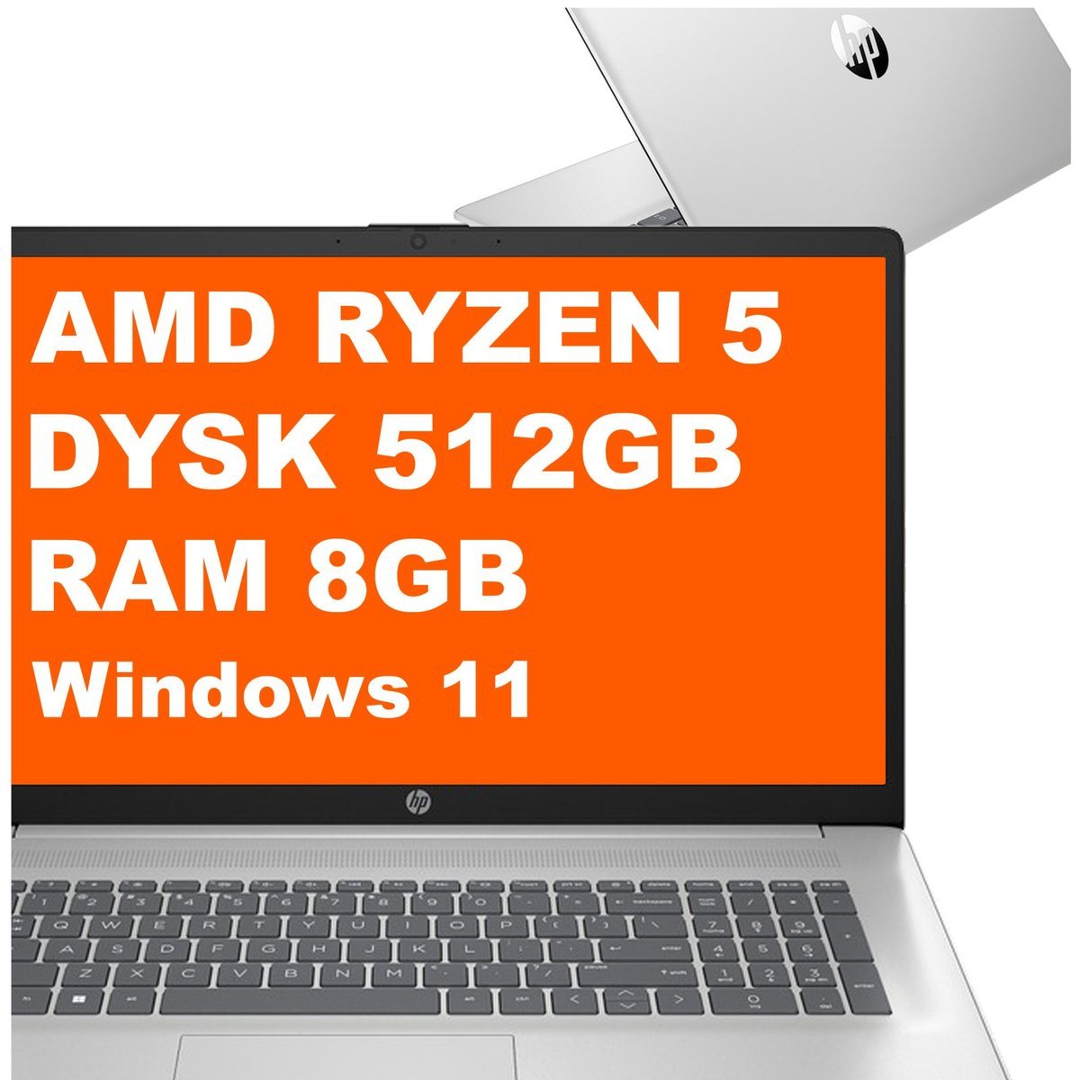 HP 17-cp3005dx / A9FY8UA / AMD Ryzen 5 / 8GB / 512GB / AMD Radeon / FullHD / Win 11 / Srebrny
