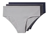Majtki damskie - esmara® Majtki hipstery damskie z bawełną, 3 pary (Granatowy/szary, XL(48/50)) - miniaturka - grafika 1