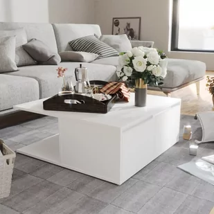 vidaXL vidaXL Stolik kawowy, biały, 80x80x31 cm, płyta wiórowa - Ławy i stoliki kawowe - miniaturka - grafika 1