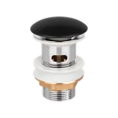 Korki do umywalek - INVENA KOREK DO UMYWALKI CLICK CLACK CZARNY MAT Z PRZELEWEM - miniaturka - grafika 1