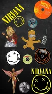 Naklejki na ścianę - Naklejki na ścianę Nirvana Smiley Kurt Cobain ROCK 90x60 cm - miniaturka - grafika 1
