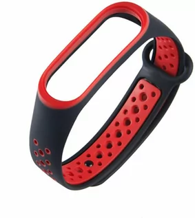 Etui i futerały do telefonów - Hurtel Zamienna silikonowa opaska pasek do Xiaomi Mi Band 4 / Mi Band 3 Dots czarno-czerwony - grafika 1