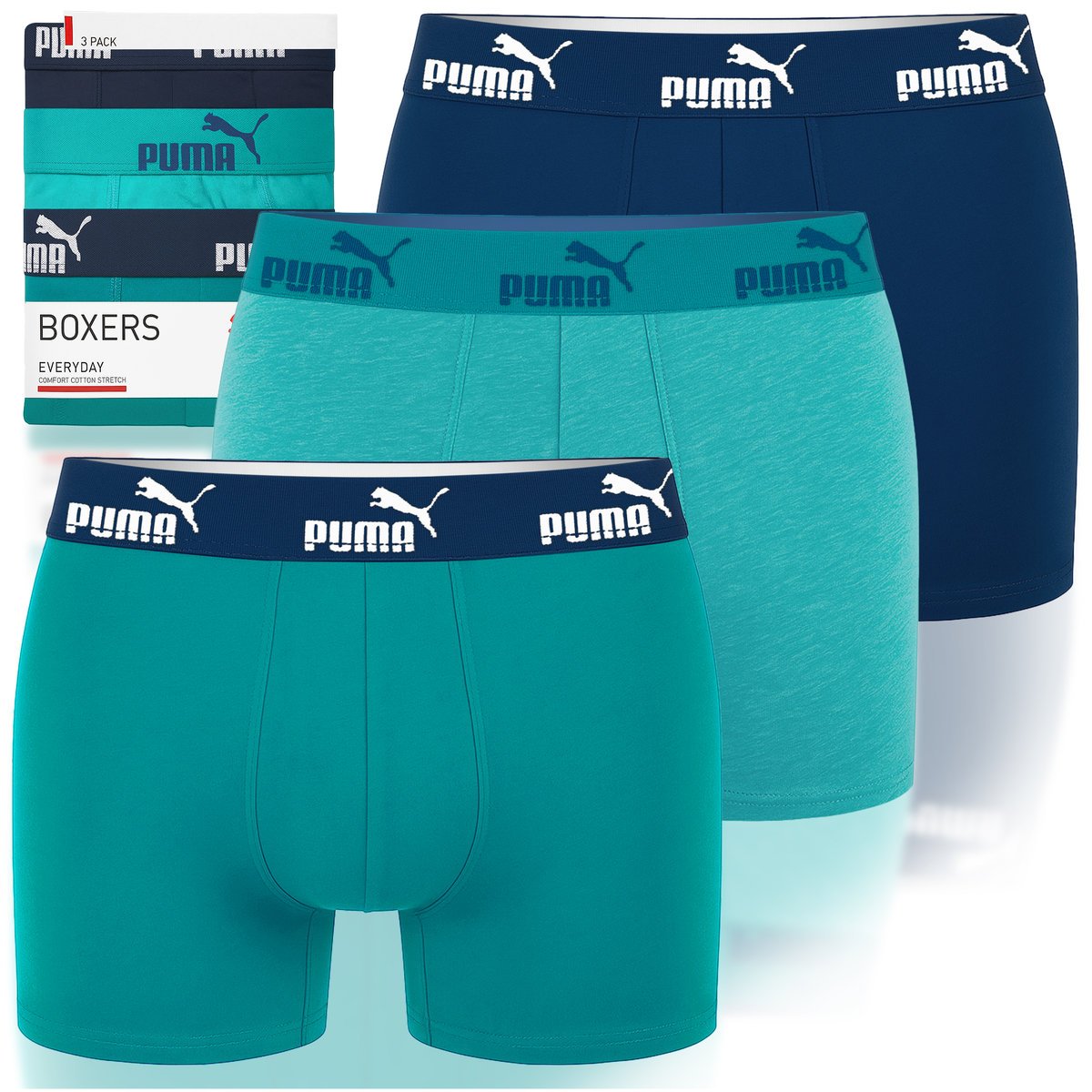 Puma Bokserki Męskie Ocean Depth Bawełna 3 Pak Rozmiar XL