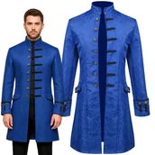 Stroje karnawałowe - Strój Kostium Przebranie Frak Vintage Książę Arystokrata Sędzia Barok Cosplay Niebieski 176 / 182 Cm 3Xl / 4Xl - miniaturka - grafika 1