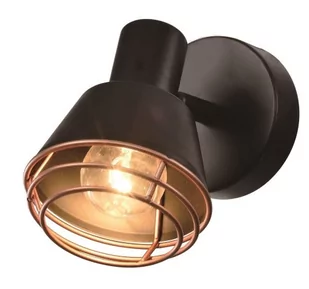 Candellux Kinkiet czarny klosz miedziany lampa E14 40W Neria 91-81384 91-81384 - Lampy ścienne - miniaturka - grafika 1