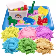 Masy plastyczne - Bibimoon Piasek Kinetyczny 6Kg Zestaw Piaskownica Foremki - miniaturka - grafika 1