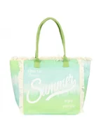 Torebki damskie - Torba plażowa boho Summer duża zielono limonkowa lato plaża wakacje. - miniaturka - grafika 1