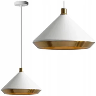 Mdeco Wisząca lampa modernistyczna TLIGHT429-1CP szklana kula ball złota biała - Lampy sufitowe - miniaturka - grafika 2