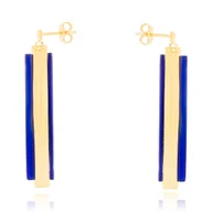 Kolczyki - Srebrne pozłacane kolczyki z tytanem sztyfty pr. 925 - miniaturka - grafika 1