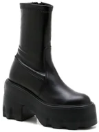 Botki damskie - Czarne botki damskie Carinii B9903-E50 skóra klocek platforma modne r.39 - miniaturka - grafika 1