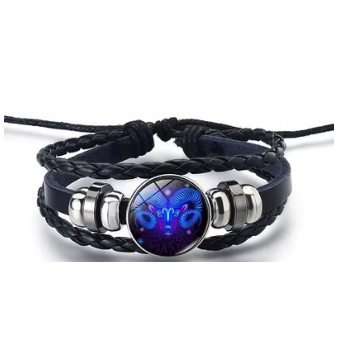 Zodiakalna Bransoletka Baran Pleciona Regulowana Biżuteria Unisex